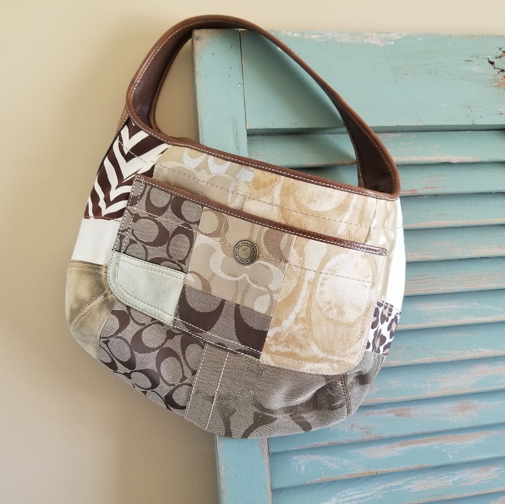 Ergo Signature Patchwork Coach Hobo Purse